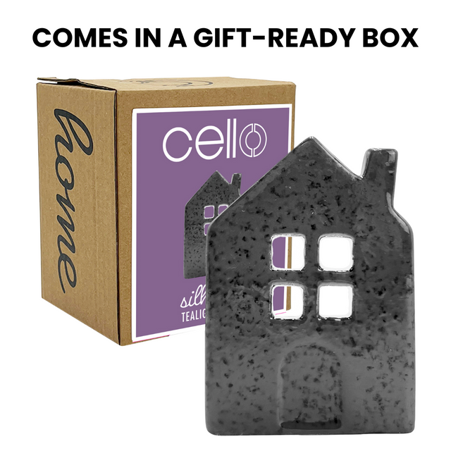 Cello Home Silhouette Candle Holder - Grey