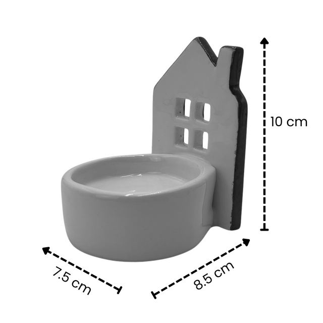 Cello Home Silhouette Candle Holder - Grey
