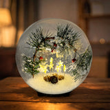 Small Gleneagles Star Garland LED USB Glass Lamp glowing on a side table in a cosy living room, casting a warm starry light and adding festive indoor Christmas charm.