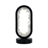 Front view of Gleneagles Oval Earth LED Lamp – Rock Quartz showing oval glass design with softly glowing natural crystal.