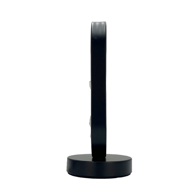 Side view of Gleneagles Oval Earth LED Rock Quartz Lamp glowing with soft white LED light highlighting crystal clarity and detail.