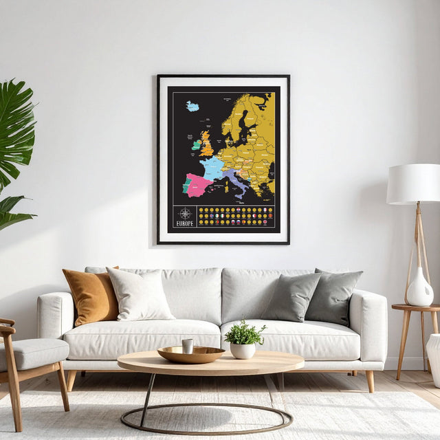 Gleneagles - Scratch Map Poster Europe Black