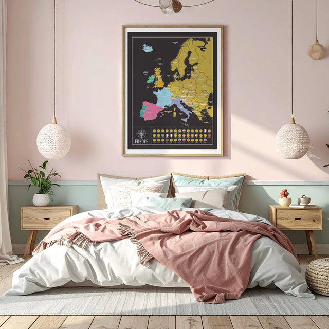 Gleneagles - Scratch Map Poster Europe Black