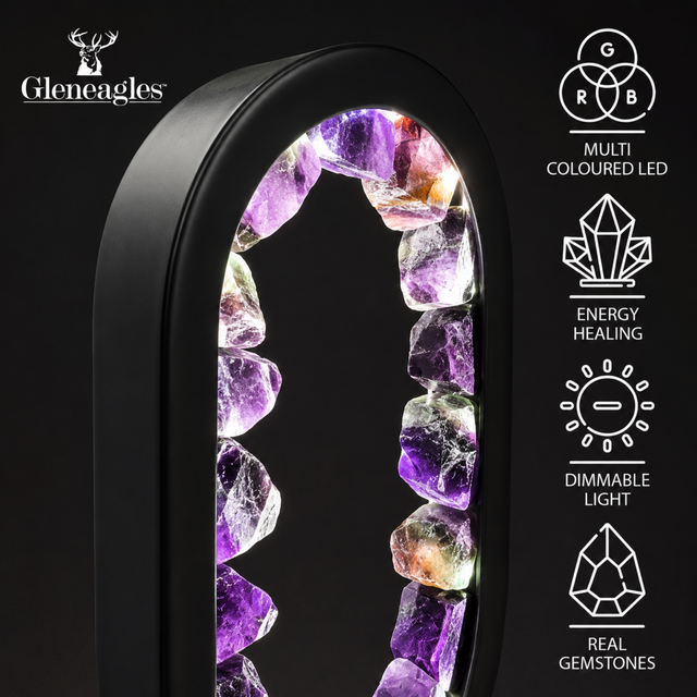 Gleneagles - Oval Earth LED Lamp - Purple Fluorite