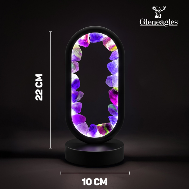 Gleneagles - Oval Earth LED Lamp - Purple Fluorite