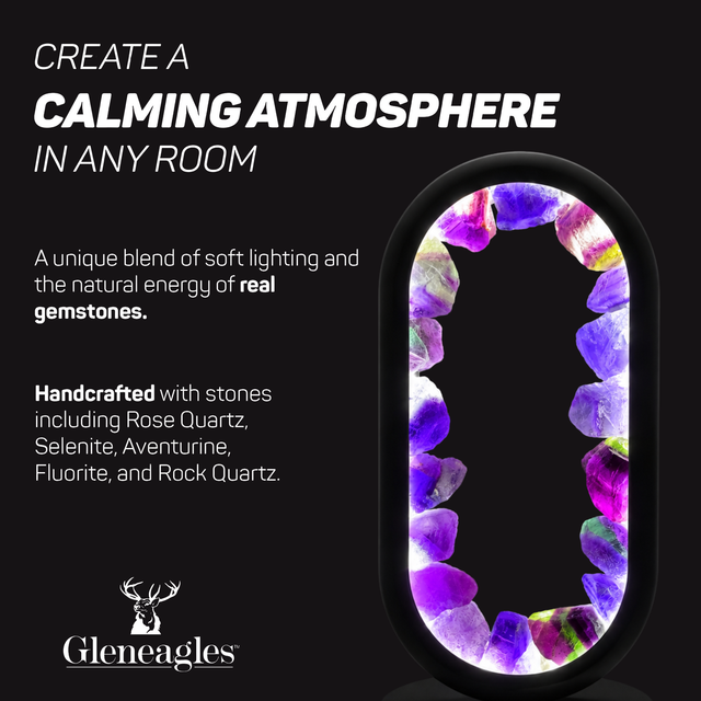 Gleneagles - Oval Earth LED Lamp - Purple Fluorite