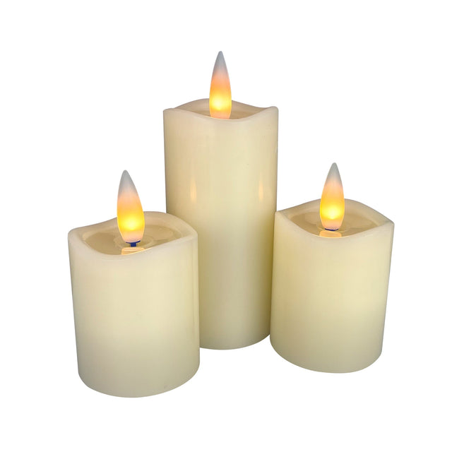 Cello Living Flame LED Candle Set of 3 Mixed Votives