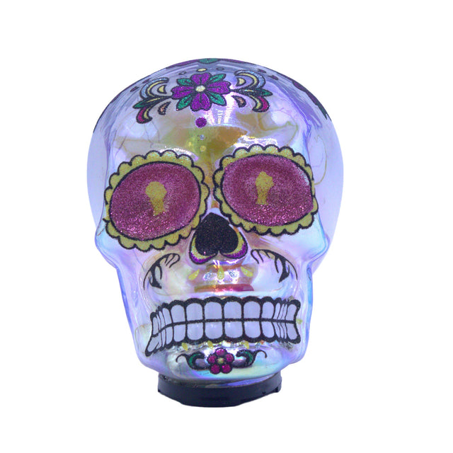 Gleneagles Light Chains Skull battery-powered LED light – shown illuminated