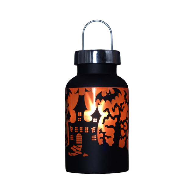 Gleneagles Haunted House Lantern battery-powered LED light – shown illuminated