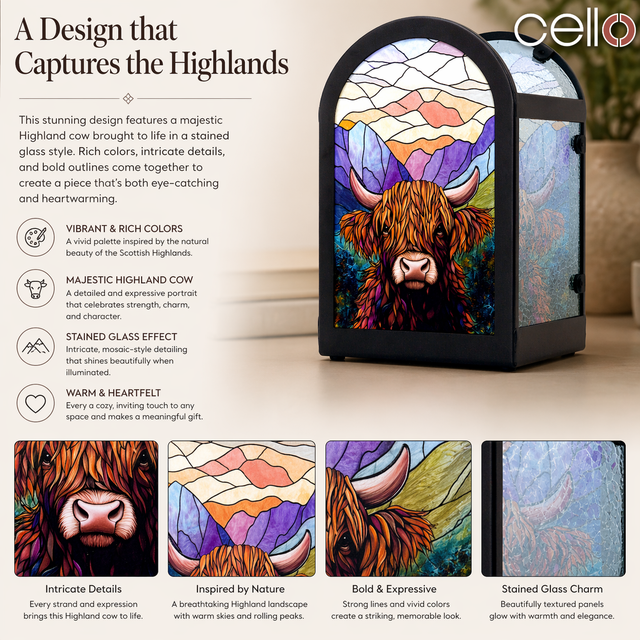 Cello - Arch Tealight Holder - Sunrise Highland Cow