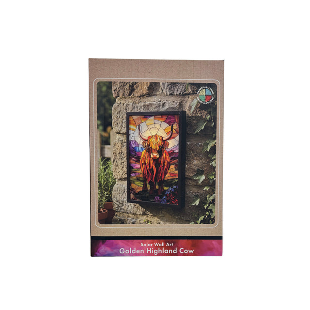Cello - Solar Wall Art - Golden Highland Cow