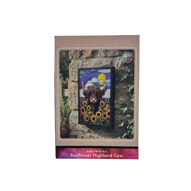 Cello - Solar Wall Art - Sunflower Highland Cow