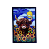 Cello - Solar Wall Art - Sunflower Highland Cow
