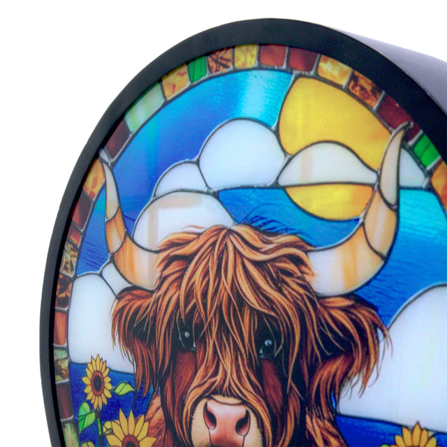 Cello - Round LED Lamp - Sunflower Highland Cow