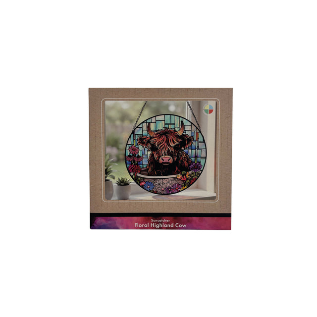 Cello - Suncatcher - Floral Highland Cow