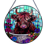 Cello - Suncatcher - Floral Highland Cow