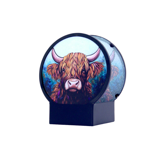 Cello - Circular Tealight Holder - Highland Cow