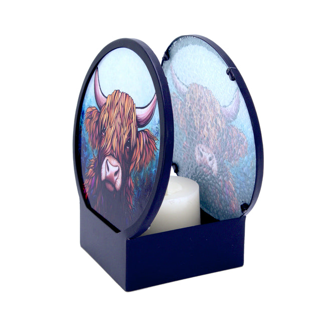Cello - Circular Tealight Holder - Highland Cow