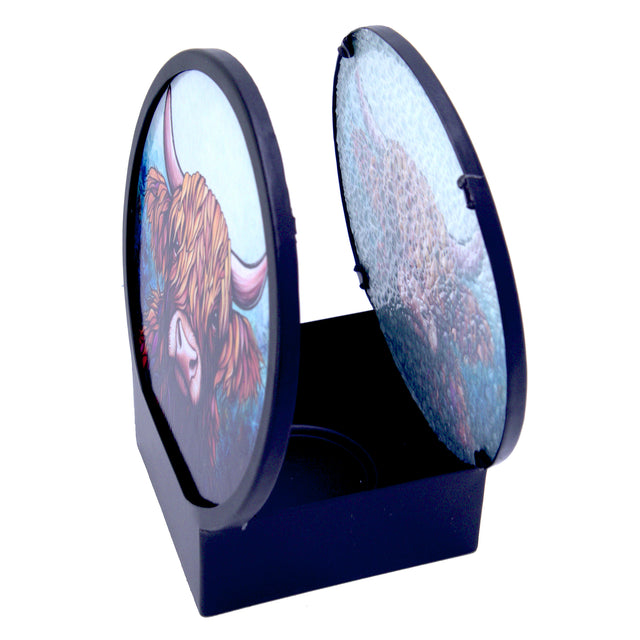 Cello - Circular Tealight Holder - Highland Cow