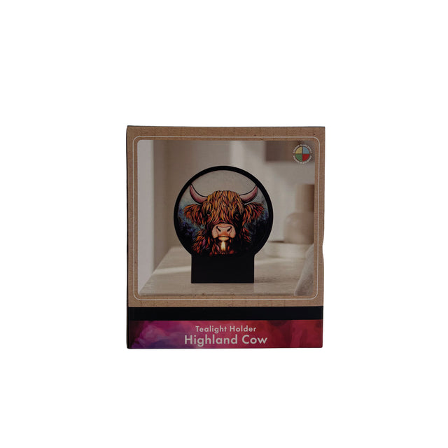 Cello - Circular Tealight Holder - Highland Cow