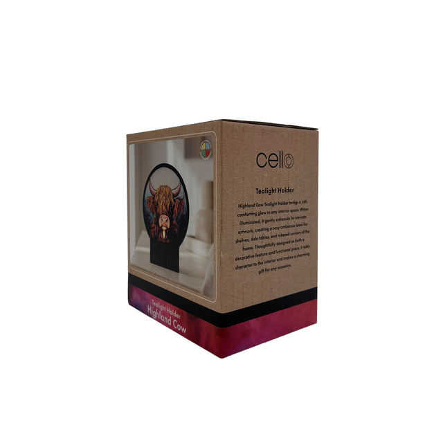Cello - Circular Tealight Holder - Highland Cow