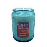 Cello - Gemstone Candle 400g with Convection Spinner - Finely Woven Silk with Turquenite