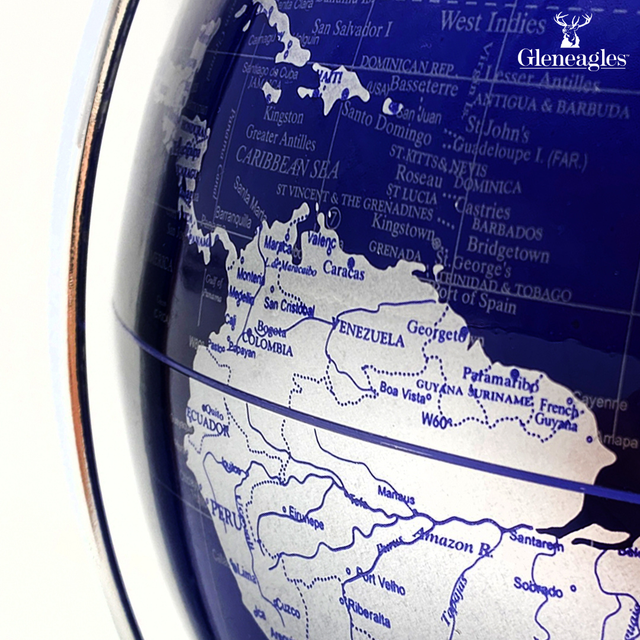 Gleneagles Travel Globe -   Silver & Blue 20cm