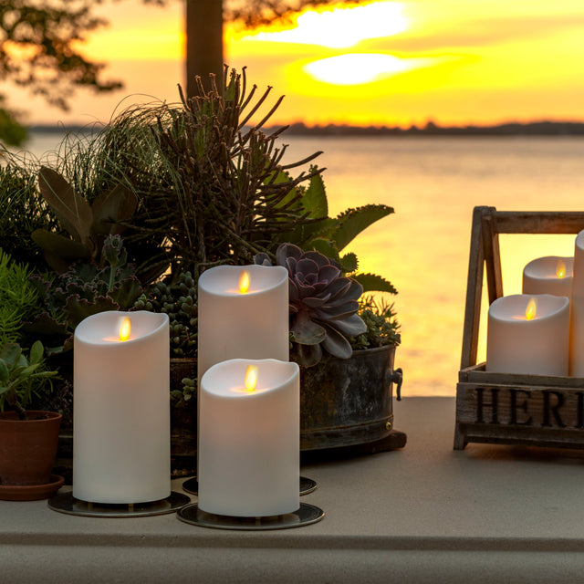 Luminara Outdoor 3.75" x 8.8" Ivory  Pillar