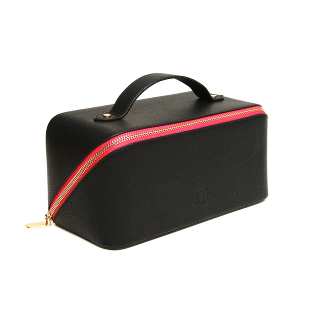 Alice Wheeler Train Case - Black & Pink