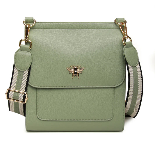 Alice Wheeler Bloomsbury Large Cross Body Bag - Sage