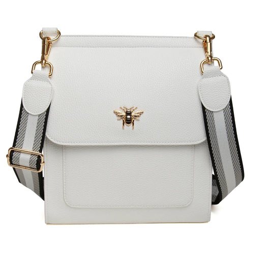 Alice Wheeler Bloomsbury Large Cross Body Bag - White