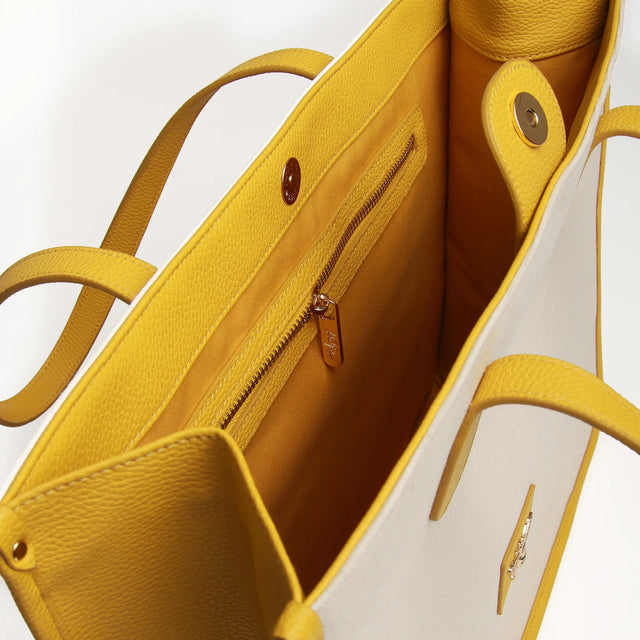 Alice Wheeler Mustard/Yellow Kingston Canvas Tote bag