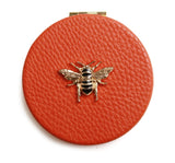 Alice Wheeler Orange Round Compact Mirror