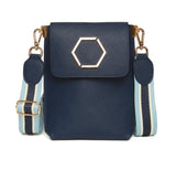 Alice Wheeler Brompton Honeycomb Cross Body Bag - Navy