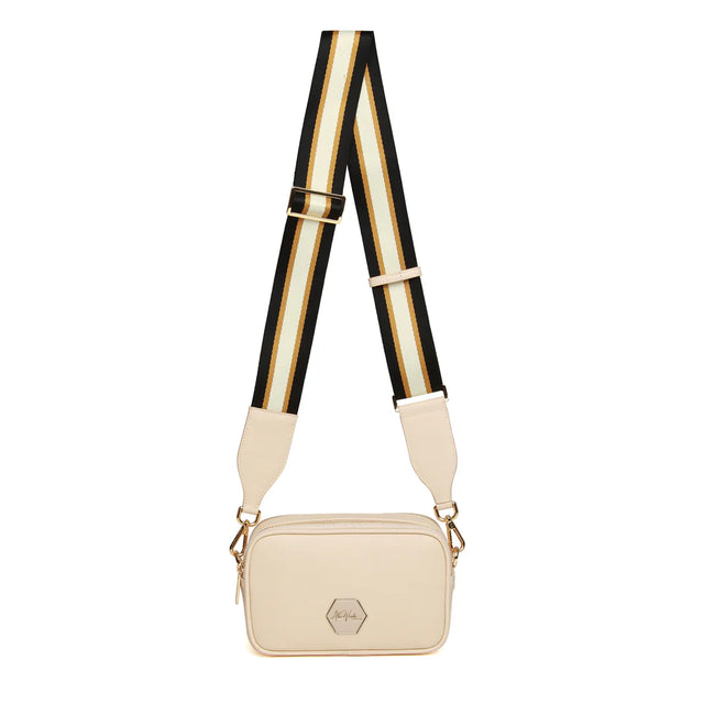 Alice Wheeler Pimlico Honeycomb Cross Body Bag - Cream