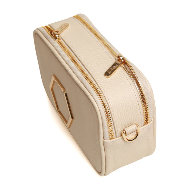 Alice Wheeler Pimlico Honeycomb Cross Body Bag - Cream