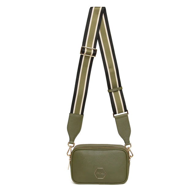 Alice Wheeler Pimlico Honeycomb Cross Body Bag - Olive