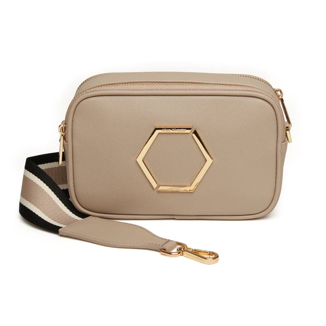 Alice Wheeler Pimlico Honeycomb Cross Body Bag - Stone