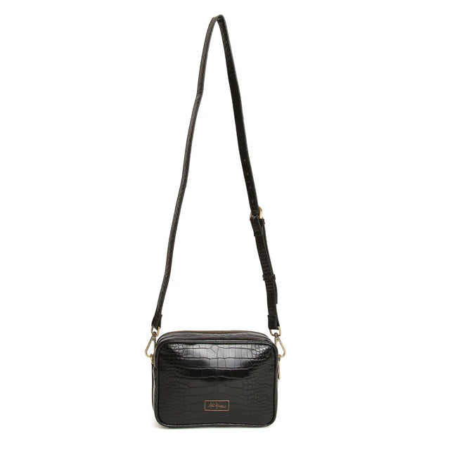 Alice Wheeler Soho Camera Cross Body Bag - Black Croc