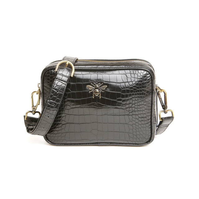 Alice Wheeler Soho Camera Cross Body Bag - Black Croc