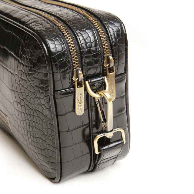 Alice Wheeler Soho Camera Cross Body Bag Black Croc Collectables