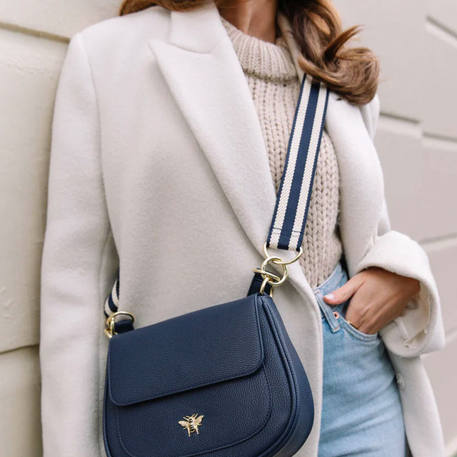 Alice Wheeler Ascot Saddle Bag - Navy