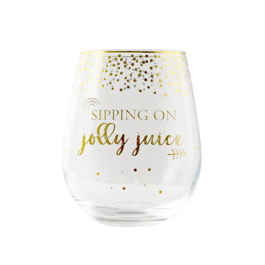 Splosh Christmas Stemless Glass - Sipping on Jolly Juice