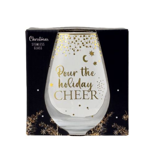 Splosh Christmas Stemless Glass - Pour the Holiday Cheer