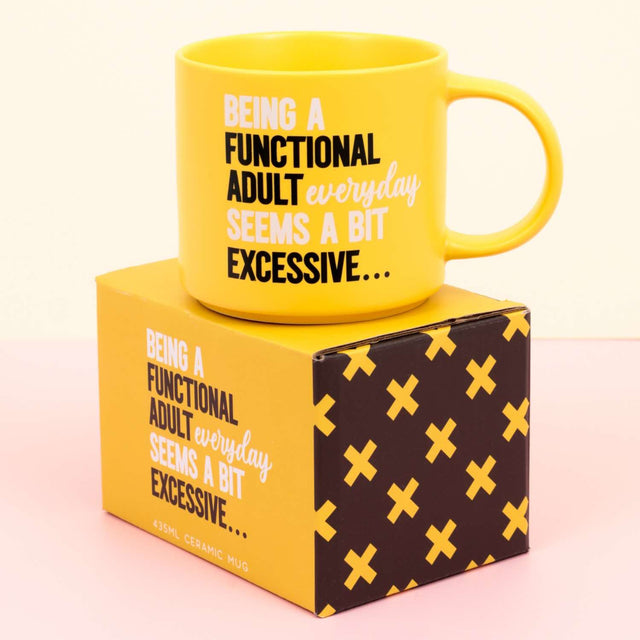 Splosh Cheeky Mug Functional with branded gift box – funny yellow ceramic mug for coffee lovers.