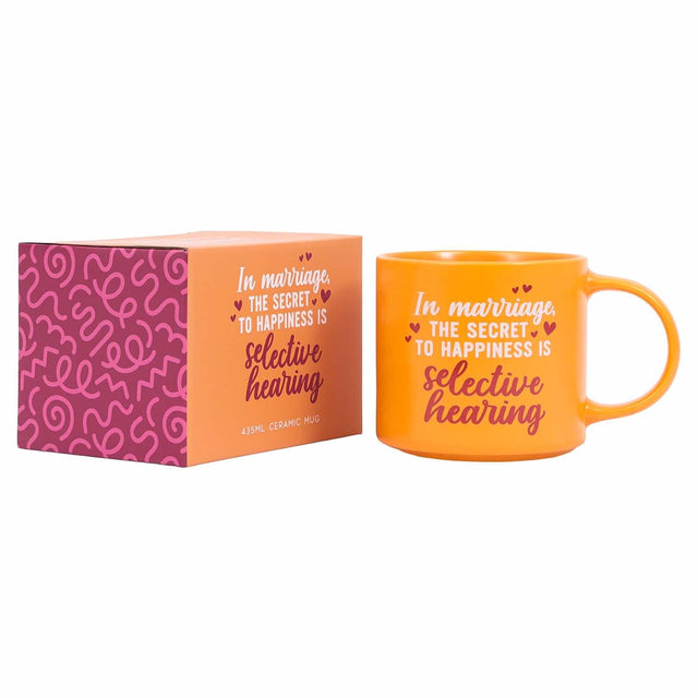 Splosh Cheeky Mug Marriage with purple full-colour packaging, funny and witty mug for him or her, perfect anniversary or wedding gift.