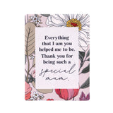 Floral ceramic magnet with a message to a mother on a white background as a unique gift for mother's day