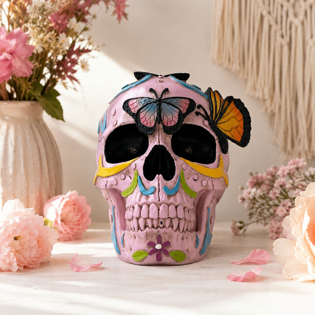 Gleneagles - Dark Matters - Butterfly Skull LED - Polyresin Figurine