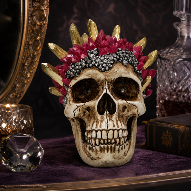 Gleneagles - Dark Matters - Bloodstone Skull LED - Polyresin Figurine