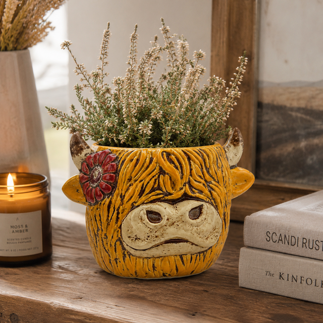 Gleneagles - Dark Matters Stoneware - Highland Cow - Pot